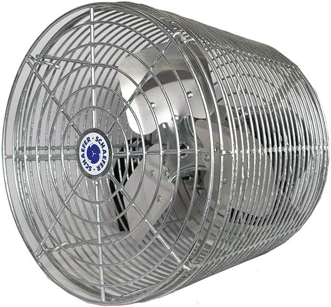 Schaefer VK12-GA VersaKool Air Circulator Fan, Ceiling Wall Mount & Aluminum Blade, 1470 CFM, 1/10 hp, Energy-Efficient Commercial Fan for Patio, Garage, Industrial & Workshop (Silver)