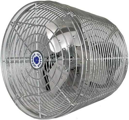 Schaefer VK12-GA VersaKool Air Circulator Fan, Ceiling Wall Mount & Aluminum Blade, 1470 CFM, 1/10 hp, Energy-Efficient Commercial Fan for Patio, Garage, Industrial & Workshop (Silver)