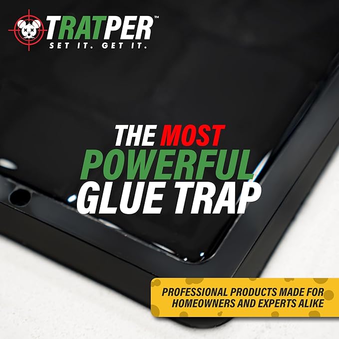 Glue Traps for Mice,Rat,Mouse,Snake,Lizard,Insect. 12 Pack. Extra Strength,Pre-Baited Adhesive.Heavy Duty Plastic Tray.Non-Toxic,Chemical-Free Pest Control for Home. 12Pack
