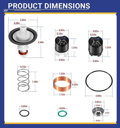 0887298 Total Repair Kit Replacement for watts LF009/009 series Reduced Pressure Zone (Fit 1/4-1/2 Inch Models)