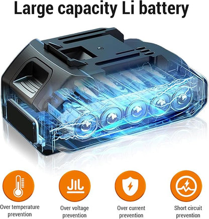 24V Cordless Electric Tiller with 2 Rechargeable Batteries, Handheld Garden Cultivator for Soil Aeration, Weeding, Lawn Trenching | Mini Hand Tillers for Gardening | Hand Held Battery Powered Tiller