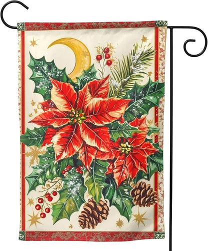 Christmas Garden Flag Vertical Double Sided Outdoor Yard Flags 12.5x18 Inch Burlap Banners for House Lawn