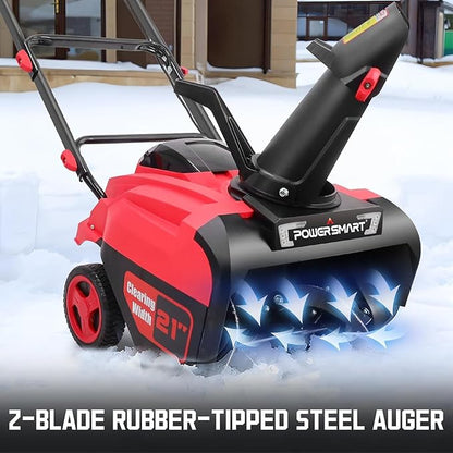 PowerSmart 80V 21-Inch Cordless Single Stage Snow Blower, 6.0Ah Battery&Charger