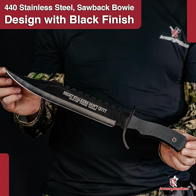 Armory Replicas Night Stalkers Don't Quit Sawback Sporting Knife
