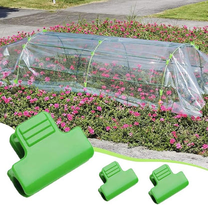 24pcs Greenhouse Clamps, Plant Clips, Garden Film Row Cover Netting Tunnel Hoop Clip for 15-17mm PVC Pole Tubes, Frame Shading Net Rod Clip Fix for Season Plant Extension Support (16mm)