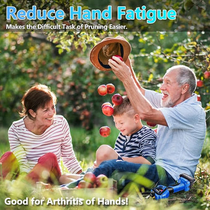 Cordless Electric Pruning Shears with Colorful LED Dispaly,Cut capacity of 32mm / 1.26inches, 2 x 2 Ah Lithium Rechargeable Battery 8-10 Working Hours Blue