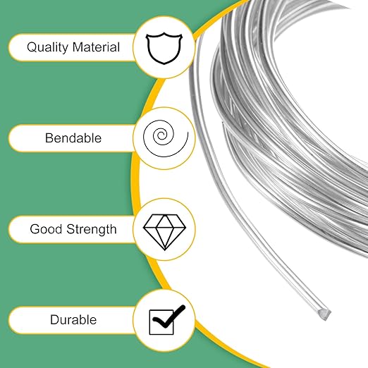 2.5mm Bonsai Training Wire, 16.4 Feet Total Anodized Aluminum Bonsai Wires for Bonsai Tree Shaping/Branches Fixing/Trunk Holding/DIY Crafting [Silver]