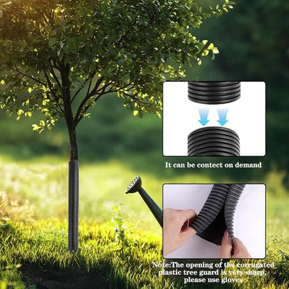12 Pcs Tree Trunk Protector Guard, 2 Size Sapling Tree Protector from Deer, Tree Bark Protectors Guard Tube Wraps to Protect Bark, Sapling from Rodents, Mowers, Animals (15.7 x 2, 15.7 x 1.6)