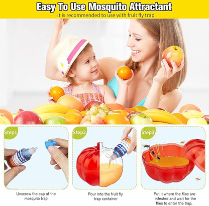 Fruit Fly Trap Refills Liquid Only, Fruit Fly Traps for Indoors,Ready-to-Use Gnats Killer Indoor Trap,Gnat Catcher for Home Kitchen (12 Pack)