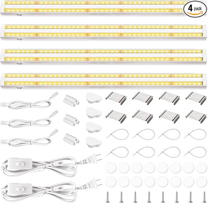 FOXGARDEN Grow Lights for Indoor Plants, 2FT 40W (4×10W) Full Spectrum LED Plant Growing Lamp, Grow Light Strip, Grow Light for Seed Starting, Plug and Play, Separate Switch, 4-Pack