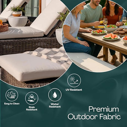 RSH DECOR: Square Throw Pillows Set of 4 | 20” x 20” | All-Weather Spun Fabric | Water and Fade-Resistant | Outdoor Accent Pillows for Patio Furniture | Gregoire Fresco
