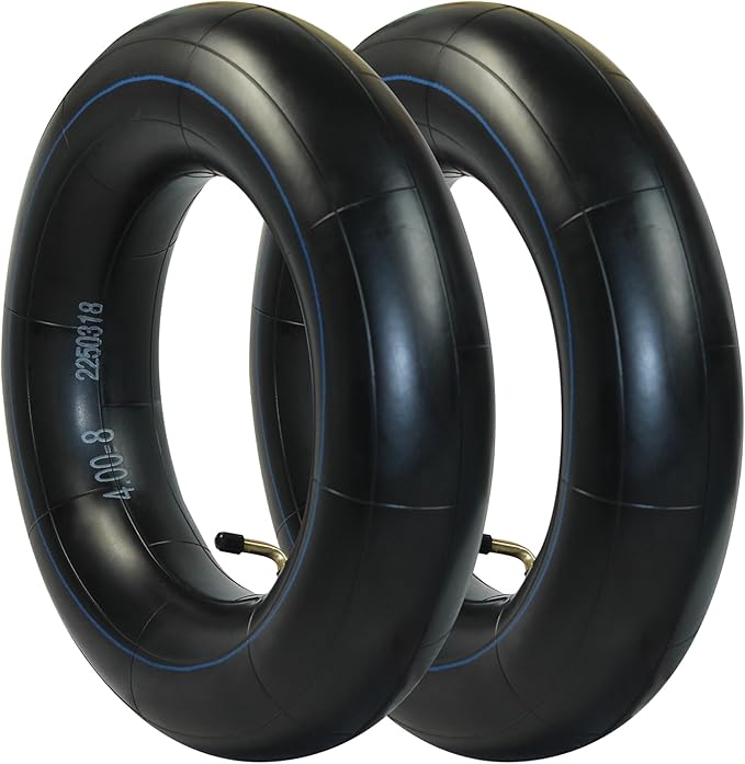 Libereco 2 Pack 4.8/4.0-8 TR87 Bent Valve Inner Tube ¨C Compatible with Lawn Mowers, Carts, Trailers, Wheelbarrows ¨C Heavy Duty Rubber Tube