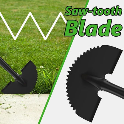 COSITA Edger Lawn Tool, 41-inch Manual Lawn Edger for Grass, Half Moon Hand Edger Tool with D-Grip, Metal Saw Tooth Garden Edger with Long Handle for Sidewalk, Yard