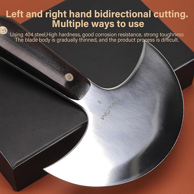 WUTA Leather Cutting Knife Ultra Sharp Round Head Craft Skiving Cutting Tools Round Leathercraft Knife DIY Handmade Senior Leather Tools(3# 5 inches)