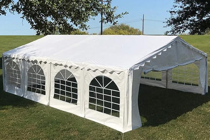 DELTA 26'x20' Budget PE Party Tent + (3) Long Storage Bags, Tents for Parties Outdoor Large Commercial Canopy Wedding Event Tent with Removable Sidewalls for Patio Outdoor Events