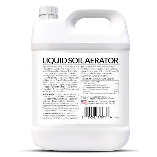 Covington Liquid Lawn Aerator PRO-LINE (32oz) – Soil Conditioner & Softener for Lawns & Gardens – Loosens Clay, Compacted Soil for Better Water & Nutrient Absorption – Liquid Aeration Concentrate