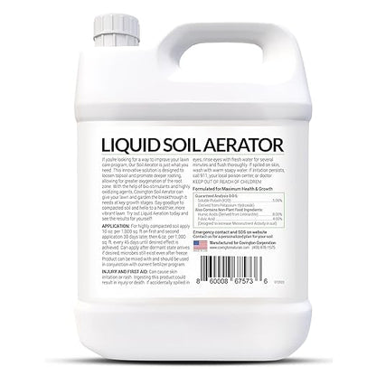 Covington Liquid Lawn Aerator PRO-LINE (32oz) – Soil Conditioner & Softener for Lawns & Gardens – Loosens Clay, Compacted Soil for Better Water & Nutrient Absorption – Liquid Aeration Concentrate