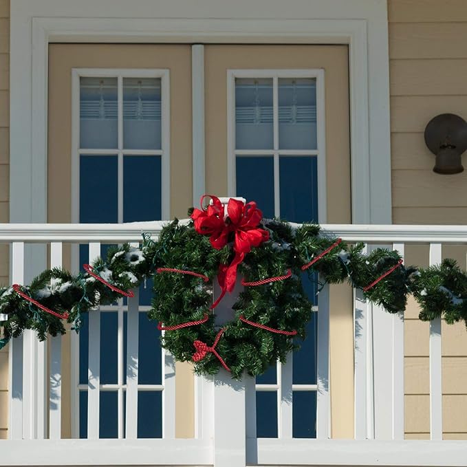 Shappy 12 Pieces Christmas Garland Banister Ties Christmas Decorative Reusable and Flexible Twist Ties for Garland, Banister Home Decoration (Red)