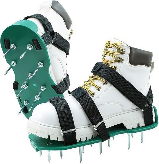 Blueash Lawn Aerator Shoes for Grass, Aerator Shoes for Lawn Aeration 2" Spikes, Aeration Shoes for Lawn with Adaptable Straps for All Shoe Sizes