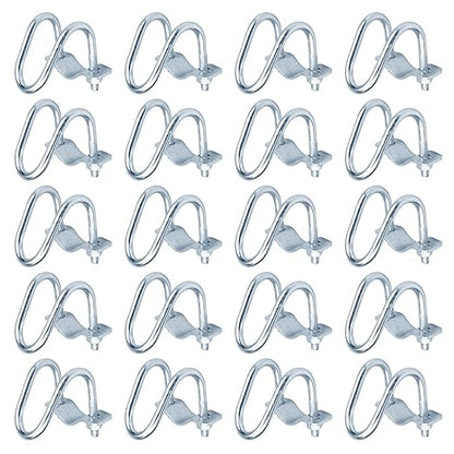 20 PCS Cross Connector Pipe Clips for 1/2" EMT Electrical Pipe(O.D. : 0.706"), Cross Conduit Clamp for Greenhouse, Awning & Fence, Tripods
