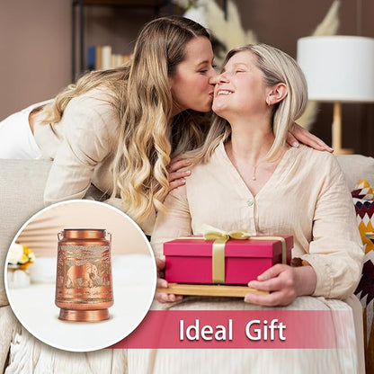 2 Pack Elephant Outdoor Solar Hanging Lanterns Waterproof LED Solar Lights Metal Decorative Lanterns for Garden, Patio, Courtyard, Backyard, Yard Decor Unique Elephant Gifts for Women Gardening