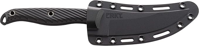 CRKT Clever Girl Fixed Blade Knife with Sheath: Powder Coated SK5 Steel, Upswept Blade, Textured Nylon Handle, Molle Compatible Sheath 2709,Black