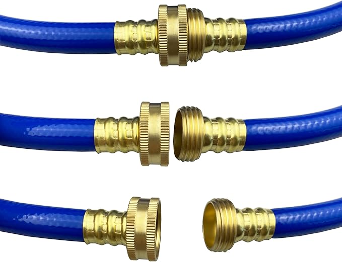 PVC Garden Hose 1/2 Inch Green Heavy Duty Water Hose with Solid Brass Fittings,No Leaking, Flexible,for outdoors,Lawns,Patio (50 FT, Blue, Brass Fittings)