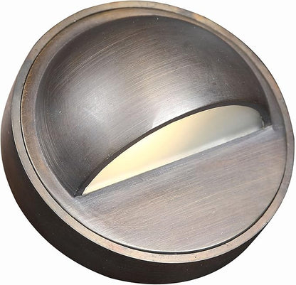 Light to Form® | Luxury Brass Luna II | Low-Voltage Deck & Step Light 3W | 12V AC | 2700K Bulb | Frosted Lens | Antique Brass Finish | Outdoor Landscape Sconce | Weather Resistant | Energy Efficient