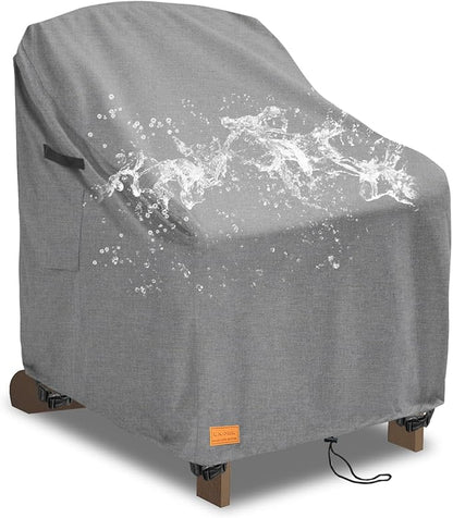 Outdoor Adirondack Chair Covers 30W x 34D x 36H Inches, Patio Furniture Covers Waterproof Heavy Duty Outdoor Swivel Chair Cover,Gery
