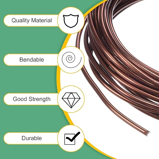 2.5mm Bonsai Training Wire, 16.4 Feet Total Anodized Aluminum Bonsai Wires for Bonsai Tree Shaping/Branches Fixing/Trunk Holding/DIY Crafting [Bronze]
