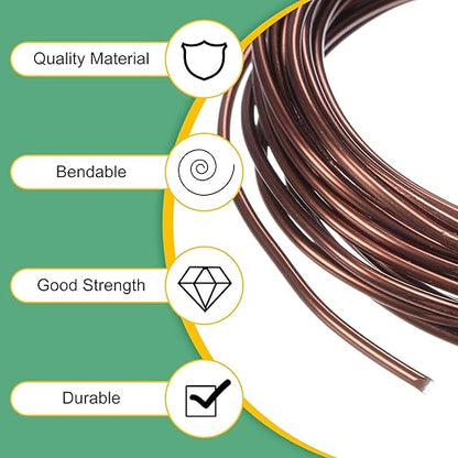 2.5mm Bonsai Training Wire, 16.4 Feet Total Anodized Aluminum Bonsai Wires for Bonsai Tree Shaping/Branches Fixing/Trunk Holding/DIY Crafting [Bronze]