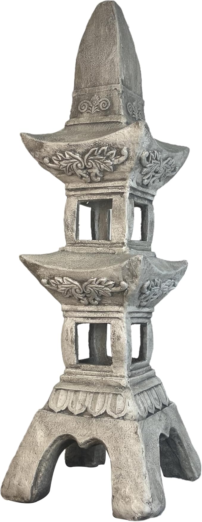 35.5’’High Asian Zen Pagoda Magnesium Oxide Tall Lantern Statue Outdoor Sculpture for Garden Backyard Decor Pagoda Statue Miniature Tower Lantern Landscape Garden Decoration