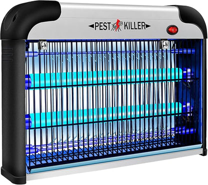 Indoor Electric Bug Zapper, 2800V Powerful Flying Insect Mosquito Killer w/ 20W Blue Light Attract, Plug-in Pest Control Machine for Moth, Fruit Fly, Fungus Gnat, Garage Bug Catcher/Eliminator/Trap