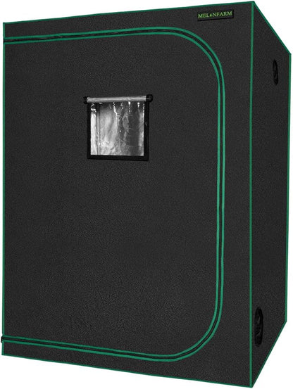 MELONFARM 57"x57"x80'' Grow Tent, High Reflective 600D Diamond Mylar Canvas with Observation Window and Floor Tray for Hydroponic Indoor Plant Growing