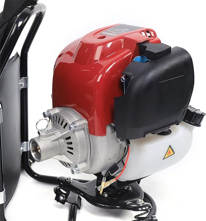 Lawn Mower, 3-in-1 4 Stroke Gasoline Backpack Tiller Grass Weeding Trimmer, 1.4HP Air-Cooled Engine Brush Cutter Hedge Cultivator,Portable Multi-Purpose Graden Lawn Mower for Farmland Clearing