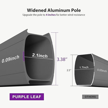 PURPLE LEAF Sunbrella Patio Umbrella 10' X 13' Outdoor Double Top Large Rectangle Heavy Duty 360° Rotation Offset Sun Shade Cantilever Umbrella for Garden Deck Pool Backyard Canvas Natural
