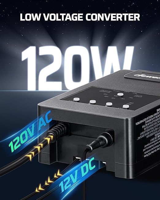 DEWENWILS 120W Low Voltage Transformer with Photocell Sensor & Timer, 120V AC to 12V DC, Weatherproof Landscape Lighting Transformer for Spotlights, Garden Lights, Steplight, Billboard…