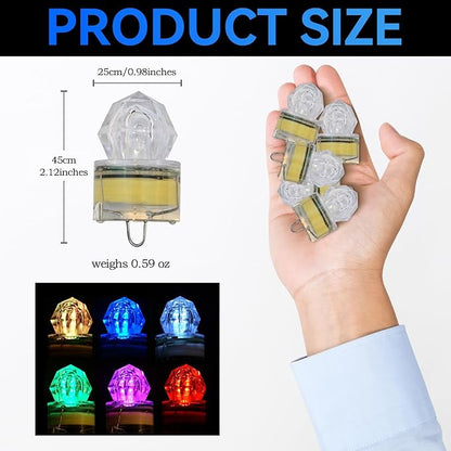 LED Underwater Fishing Lures，LED Lighted Bait Flasher，Deep Drop Fishing Lures，Fish Eye Attractive Light Bait Lure Lamp 5PCS