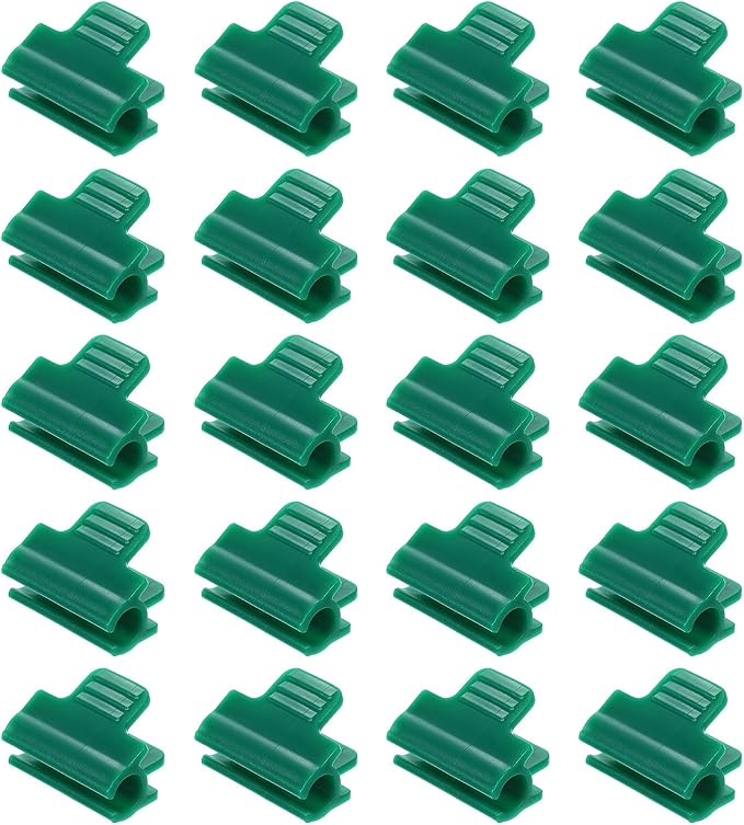 uxcell Greenhouse Clamps for 7/16inch PVC Pipe, 20pcs Greenhouse Film Clamps Shading Net Rod Clip Garden Hoops for Row Cover, Greenhouse Plastic Sheeting(Dark Green)