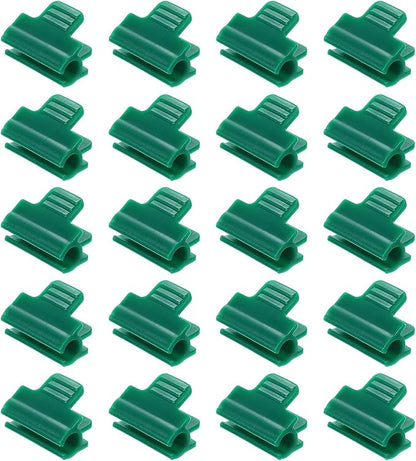 uxcell Greenhouse Clamps for 7/16inch PVC Pipe, 20pcs Greenhouse Film Clamps Shading Net Rod Clip Garden Hoops for Row Cover, Greenhouse Plastic Sheeting(Dark Green)