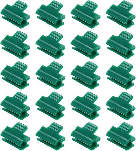 uxcell Greenhouse Clamps for 7/16inch PVC Pipe, 20pcs Greenhouse Film Clamps Shading Net Rod Clip Garden Hoops for Row Cover, Greenhouse Plastic Sheeting(Dark Green)