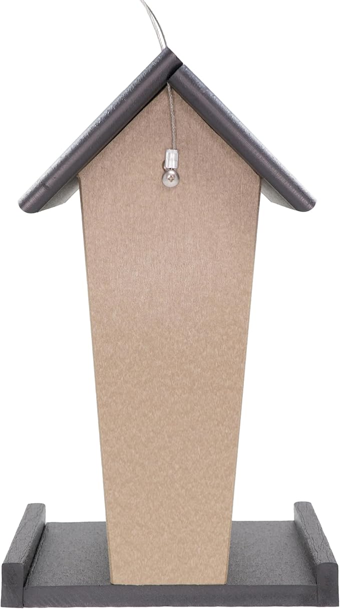 DutchCrafters Plastic Poly Hanging Whole Peanut Bird Feeder for Large Birds, Woodpeckers, Crows, Blue Jays for Outdoor, Garden, Yard - USA Amish Made (Black & Weatherwood)