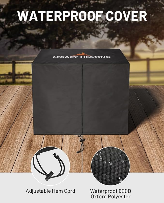 LEGACY HEATING Smokeless Fire Pit, Portable Outdoor Firepits 25 inch, Carry Handle for Backyard Patio Camping Bonfire, Stainless Steel, Ideal for 6-12 People, 46.74 lbs, Black, Cyberpit One Pro