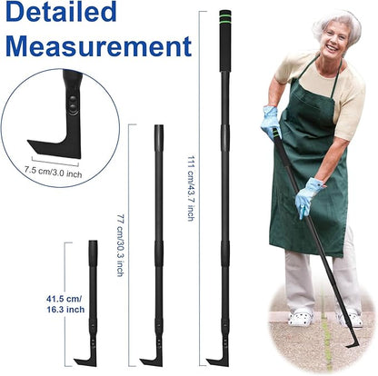 Crack Weeder Tool Long Handle Manual Weeders Crevice Weeding Tool L Shaped Multiple Sharp Blades Efficient Weeding for Narrow Spaces Driveways Sidewalks Paving Stone Gaps
