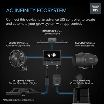 AC Infinity CLOUDLINE PRO S4, Quiet 4” Inline Duct Fan with Speed Controller – EC Motor Ventilation Exhaust Fan for Heating Cooling Booster, Grow Tents, Hydroponics