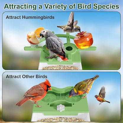 Smart Bird Feeder with Camera, AI Identify & Auto Capture, 2K HD Live Video Bird House with Camera, Instant Arrival Alerts, Cloud Storage Videos, Ideal Gift for Bird Lovers