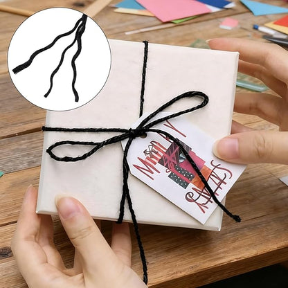 3mm 328 Feet Black Natural Jute Twine, for Crafts Gift, Craft Projects, Wrapping, Bundling, Packing, Holiday Packaging Twine, Gardening and More, Jute Rope to Use Around The House and Garden