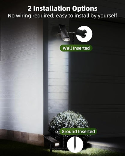 EZVALO Solar Spot Lights Outdoor Waterproof IP67, 3 Lighting Modes Landscape Spotlights, Efficient King-Size LEDs, Solar Powered for Garden Yard Pathway (2Pack-Cool White)