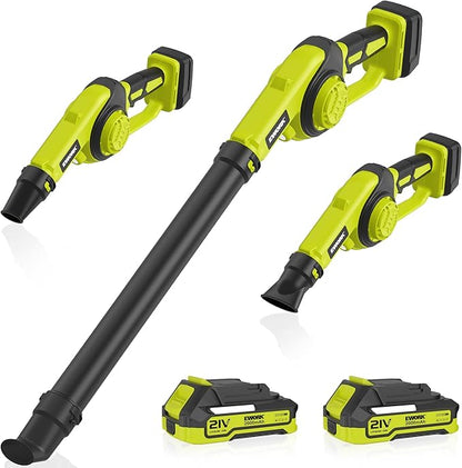 EWORK Small Leaf Blower Cordless 21V Powerful 200 MPH Mini Electric Leaf Blower with Battery and Fast Charger, Lightweight Leaf Blowers for for Lawn Care, Patio, Blowing Leaves