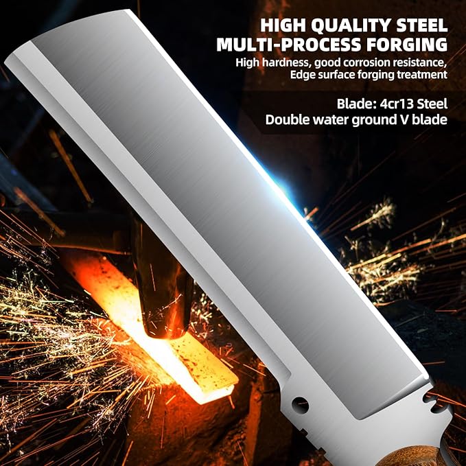 Machete with Sheath for Cutting Trees Heavy Duty, for Yard Work and for Bushcrafting Knife Sickle for Clearing Brush Garden Tools Construction Blade